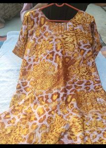 🤎 Printed Satin Night Suit | Size L ✨