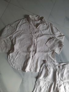 Oversized Linen Blend Shirt &amp; pant