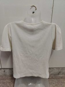 Stylish White Twist Front Top