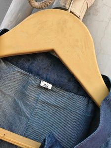 Embroidered Denim Kurta