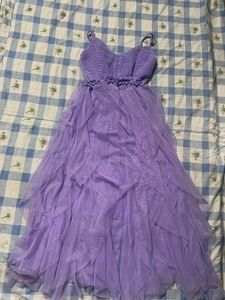 Purple Tiered Tulle Dress
