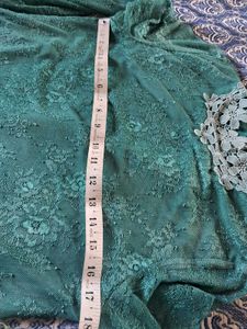 Elegant Teal Lace Long Sleeve Top