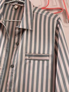 Striped Button-Down Blouse