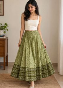 Beautiful Ethnic Green Skirt