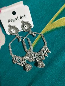 Regal Art Silver Jhumka Earrings