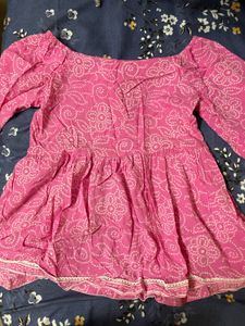 Vibrant Pink Bandhani Kurta