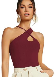 sugathari women’s maroon criss cross front ribbed