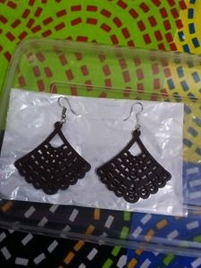 Brown Geometric Statement Earrings