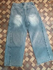 Vintage Wash Wide Leg Jeans