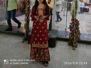 Maroon beautiful garara suit
