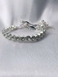Latkan stone with bracelet silver colour