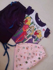 like New Cute Girls Pajama Set एक शर्ट दो शॉट