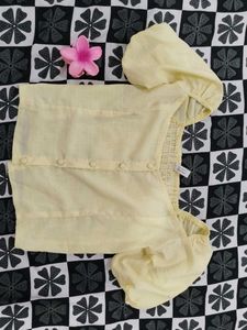 Chic Yellow Puff Sleeve Top