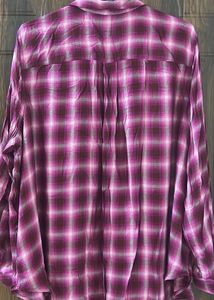 Purple Plaid Button-Up Shirt