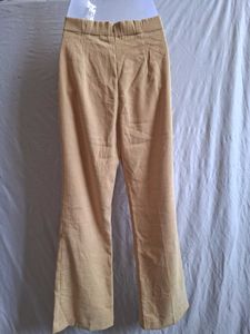 Women's Beige Wide-Leg Trousers