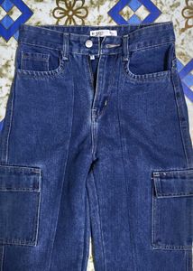 Stylish Blue Cargo Jeans
