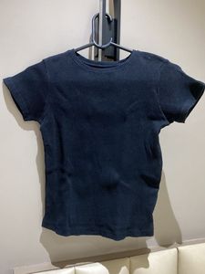 Black Ribbed T-Shirt