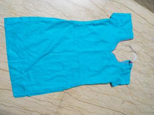 Bright Blue Cotton Kurti for Women