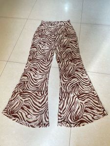 Y2K PULL &amp; BEAR Zebra Print Flare Leg Pants