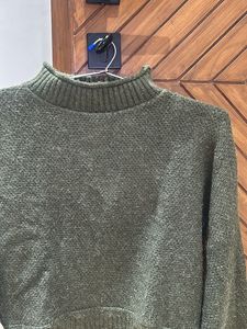 Olive Green Turtleneck Sweater