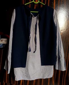 Chic Two-Tone Long Sleeve Top