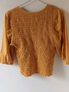 Zudio Mustard Smocked Top