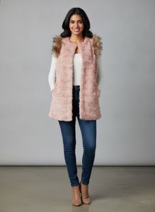 Pink Faux Fur Vest