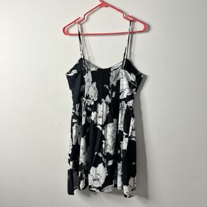 Black Floral Spaghetti Strap Dress