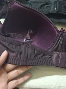 Comfortable Bra Set - Black &amp; Burgundy