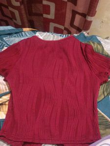 Elegant Red Textured Top