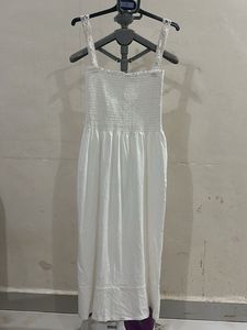 White Smocked Maxi Dress