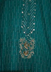 Teal Embellished Kurta with Pants Set