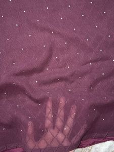 Georgette Burgundy Saree