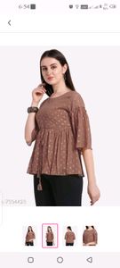 Women printed brown top
