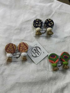 Unique Handmade Fabric Earrings (Combo of 3)
