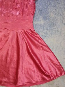 Pink Satin Party Dress