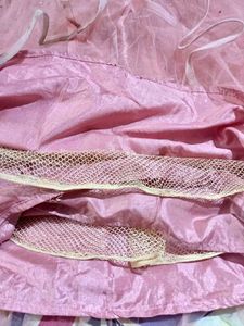 Elegant Peach-Pink Net Embroidered Lehenga Set