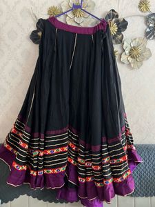 10 meter Black Navratri chaniya with Embroidered B