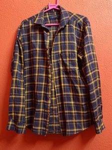 Classic Blue & Yellow Plaid Button-Up Shirt