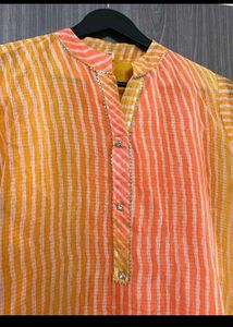 Vibrant Striped Kota kurta