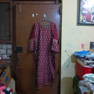 Maroon Embroidered Kurta Set