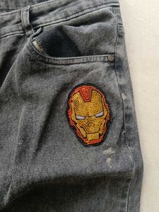 Iron Man Patch Moto Jeans