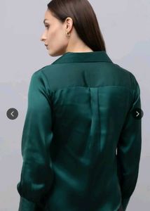 Free delivery!Elegant Satin Button-Down Shirt