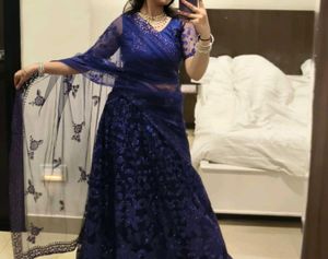 Royal Blue Embroidered Lehenga Choli