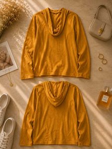 Cute Mustard Hoodie like top with Polka Dots