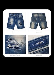 Distressed Blue Denim Shorts