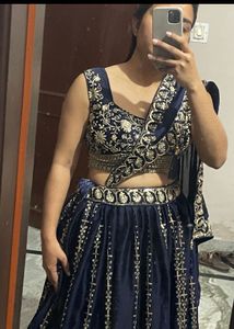 Beautiful Navy Blue Embroidered Lehenga Choli