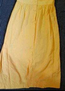 Yellow Button-Up Midi Dress
