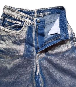 Y2K Denim Metallic Jeans