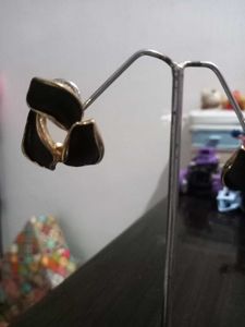 Elegant Black and Gold Earrings